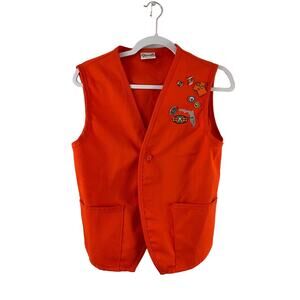 Kiwanis International Orange Vest with 6 Pins Embroidered Florida Pockets